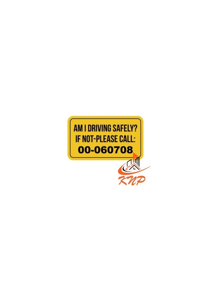 KNP Am I Driving Safely Vehicle Sticker With Numbers - Image 1
