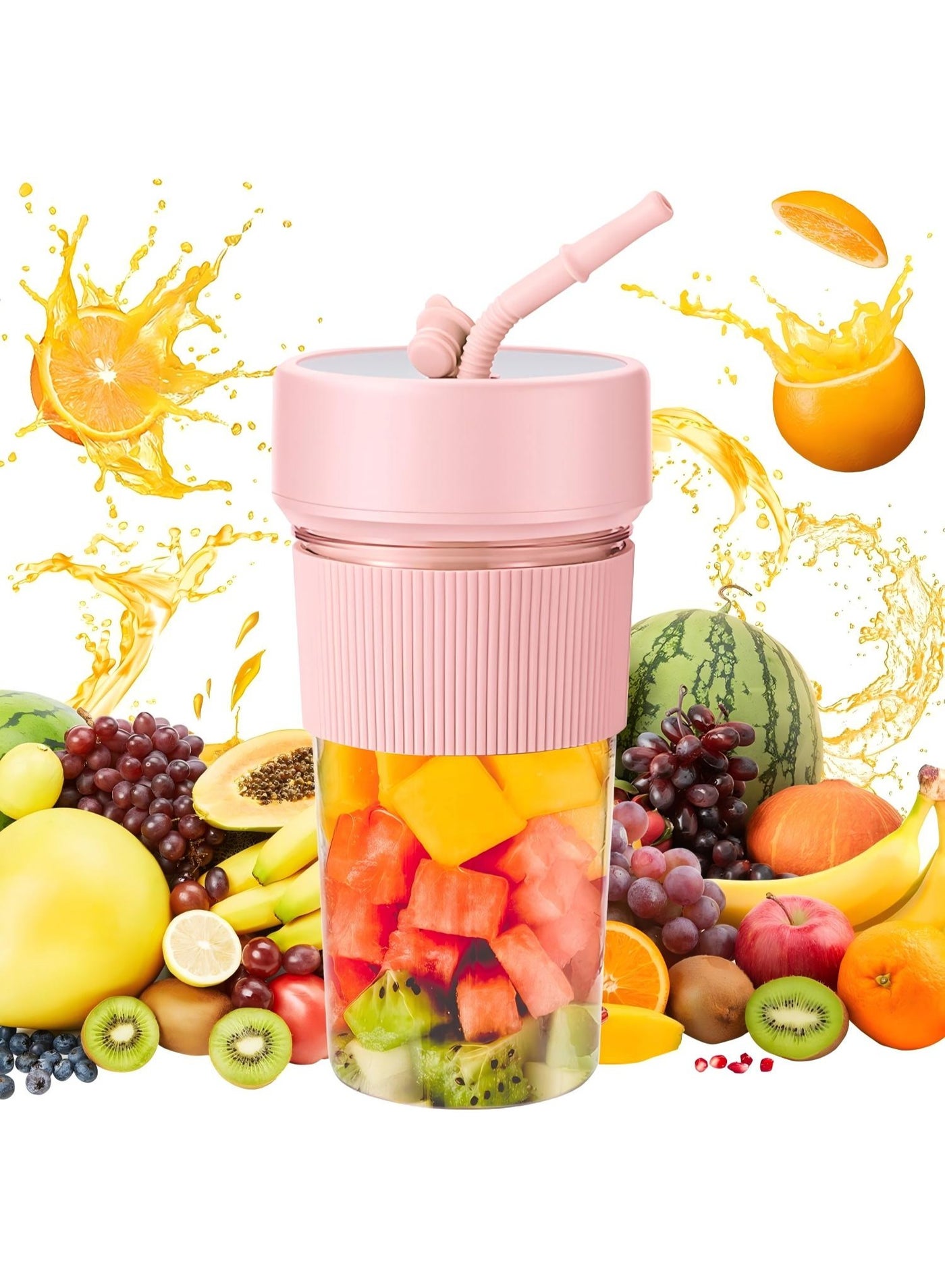 Portable Blenders,350ml Personal Size Blender for Smoothies and Shakes, Mini Blender Juicer Cup with USB Rechargeable, Handheld Blender for Sports, Travel and Home