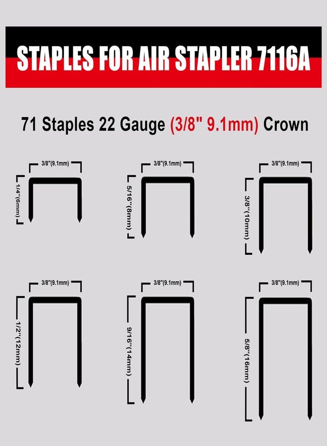 AEROPRO Tools 7116A 22 Gauge Air Stapler, 3/8 Inch Crown 1/4-Inch to 5/8-Inch Upholstery Stapler - Image 5