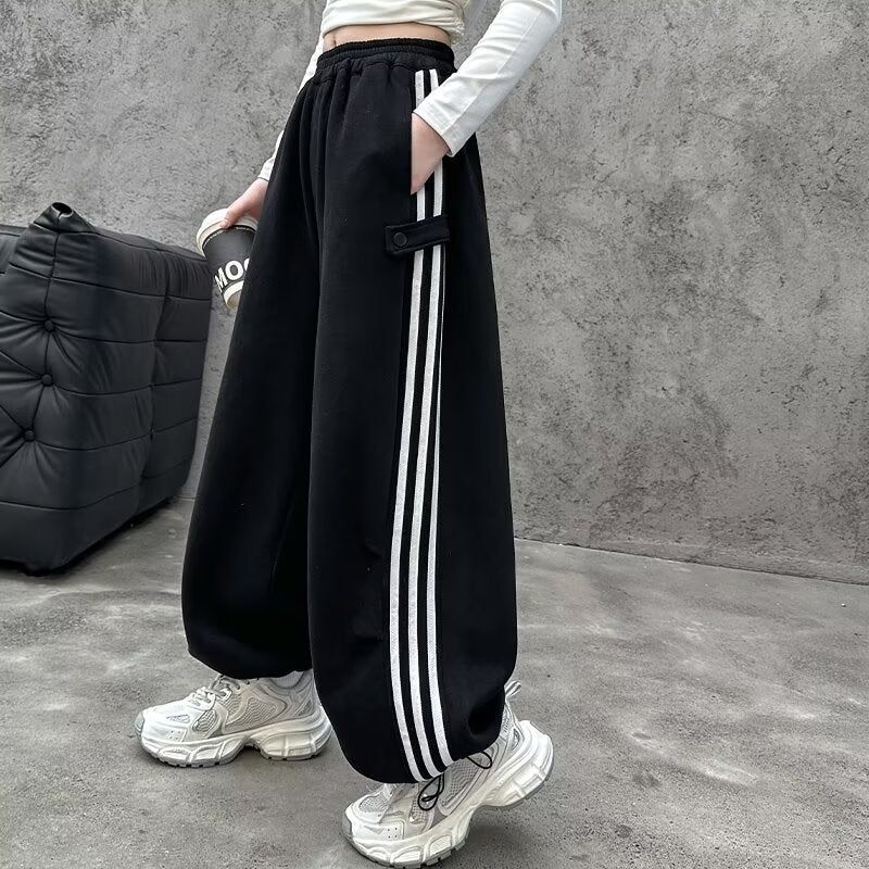 Regular Girls' Sports Pants Overalls New Fashion Trend Simple 12-Year-Old Trousers - Image 2