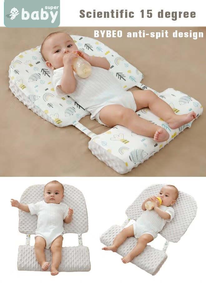 SuperBaby Infant Nursing Pillows, Baby Crib Wedge Pillow, Infant Sleeping Wedge Pillow Anti Vomit Milk Pillows 15-Degree Incline for Better Night's Sleep, Prevent Sliding  - Image 2