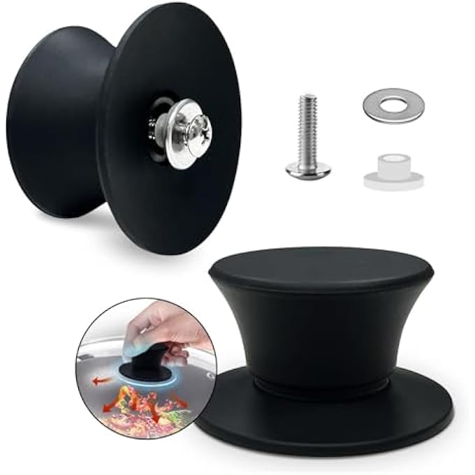 Ydeapi Universal Pot Lid Replacement Knobs  Heat Resistant Silicone Pan Lid Holding Handles Soft NonSlip Knob For Kitchen Cookware Lid  Cover 2 Pack Black - Image 2