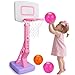 Qirptey Toddler Girl Basketball Hoop Indoor Pink Adjustable Mini Basketball Goal with Ball Pump for Outdoor Poolside Toys Backyard Game Outside Basketball Toy for Kids Age 35 6 7 48 Birthday Gift - Image 3