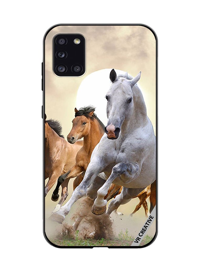 VR CREATIVE Protective Case Cover For Samsung Galaxy A31 Running Horses Design Multicolour - Image 1