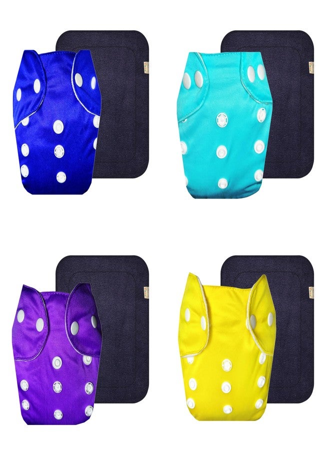 حفاضات قماشية دمبلدو لايت مع حشوة سوداء (عبوة من 4) | مضادة للحساسية | مانعة للتسرب | أزرار كبس قابلة للتعديل | موثوق بها من قبل الأمهات | من 3 أشهر إلى سنتين | للجنسين - Image 1