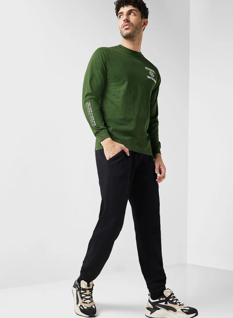 Namshi x Sustainable Long Sleeve T-shirt With Back Print