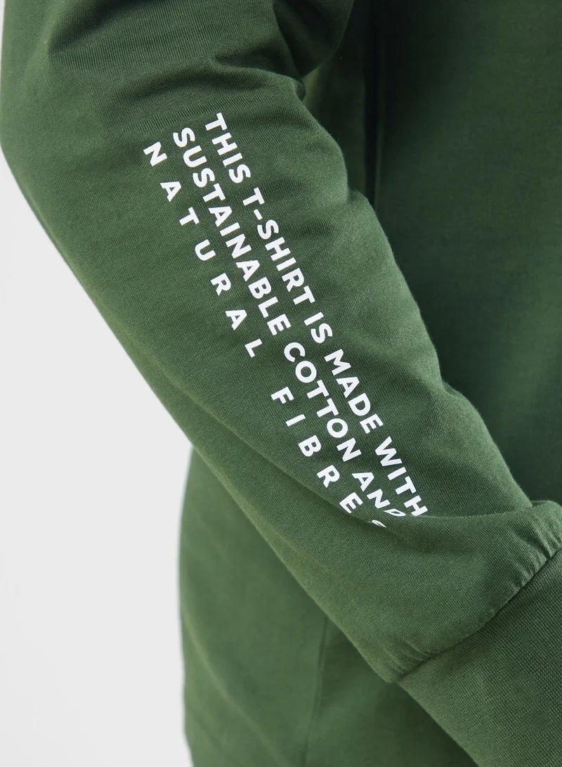 Namshi x Sustainable Long Sleeve T-shirt With Back Print