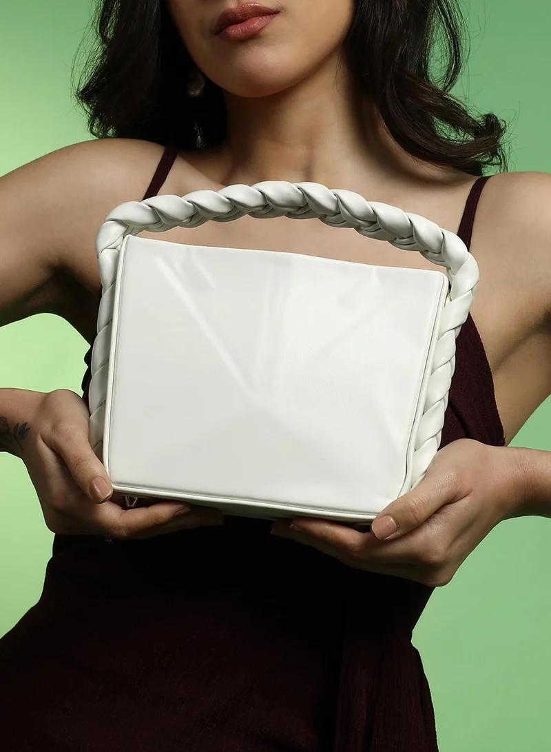 صوص هاوت حقيبة دلو كاليدوسكوب النسائية - أبيض كريمي