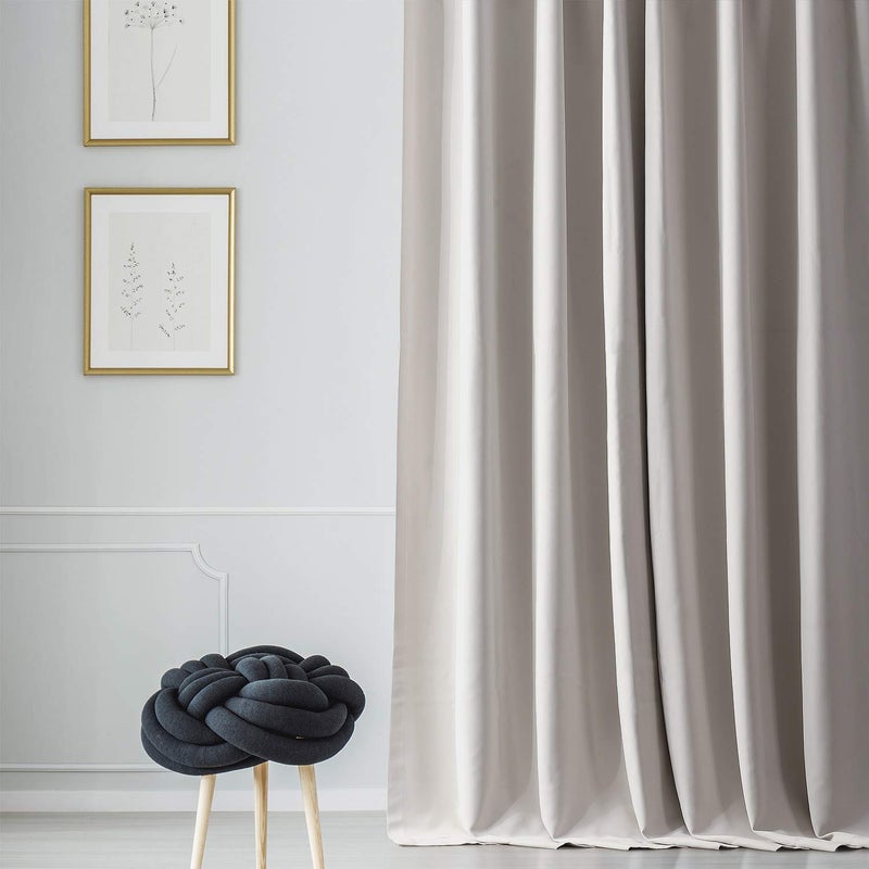 HPD Half Price Drapes Solid Room Darkening Curtains 50 X 120 (1 Panel), BOCH-171113-120, Alabaster Beige - Image 1