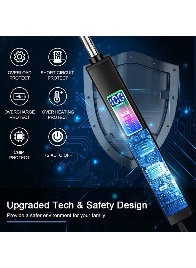 SUPRUS Electric Candle USB Type C Rechargeable Lighter with Upgraded LED Battery Display Safety Switch Flameless Plasma Windproof - Image 4