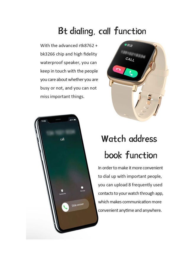 NIBEMINENT FM08 Bluetooth Smartwatch Gold - Image 4