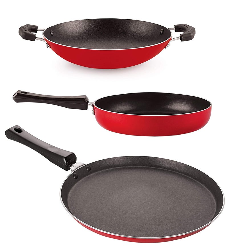 Nirlon Nirlon Gas Compatible Non-Stick Cookware Combo Set, 3 Piece - Image 1