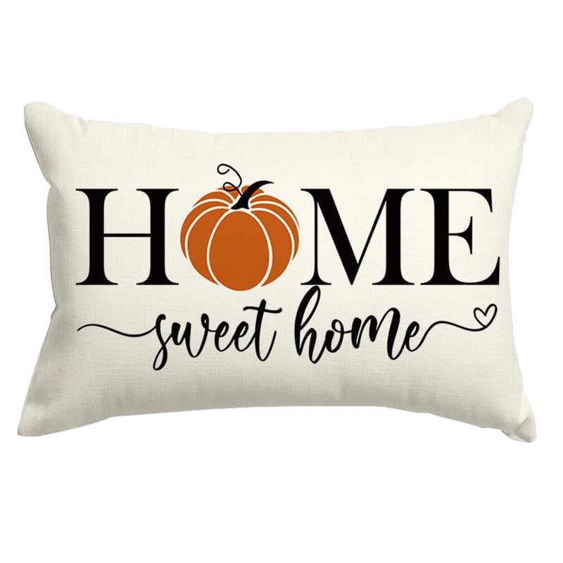 RABUSOFA Fall Pillows Decorative Throw PillowsFall Pillow Covers 12x20 InchThanksgiving Orange Pumpkin Pillow CasesAutumn Outdoor Lumbar Cushion CoversDecor for Couch Bedroom Sofa Farmhouse