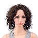 SWACC 12-Inch Short Big Bouffant Curly Wigs for Women Synthetic Heat Resistant Fiber Hair Pieces with Wig Cap (Dark Brown-4#) - Image 2