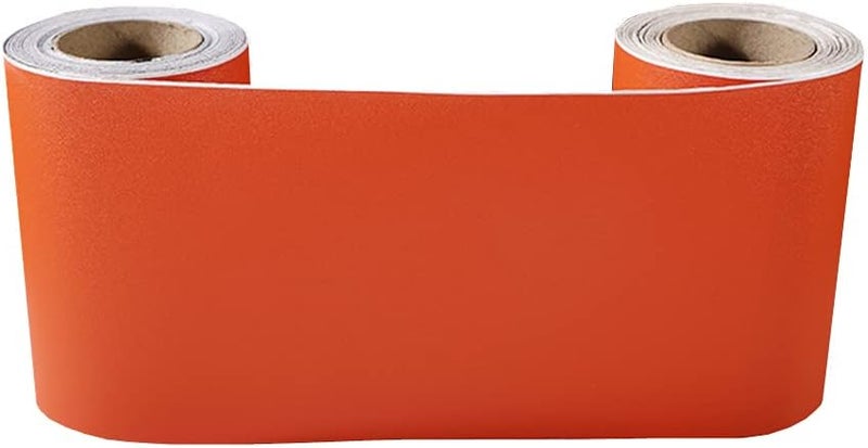 N/B Self Adhesive Solid Color Frosted Wallpaper Border Stick Waterproof Wall Border Easy to Apply Kitchen Bathroom Tiles Sticker 4 x 196inch (Orange) - Image 3