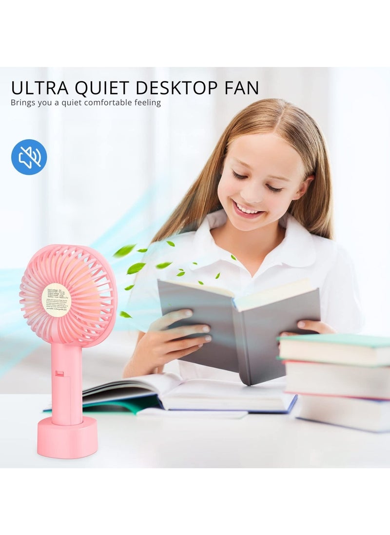 VIO Mini Handheld Foldable Desktop USB Rechargeable Cooling Fan 2 in 1 Portable Handheld Fan with 2 Modes Strong Wind and Cool Breeze Gear Light Function and Mobile Phone Holder Personal Fan Lightweight USB Charging Mini Fan Lightweight Pocket Fan  - Image 5