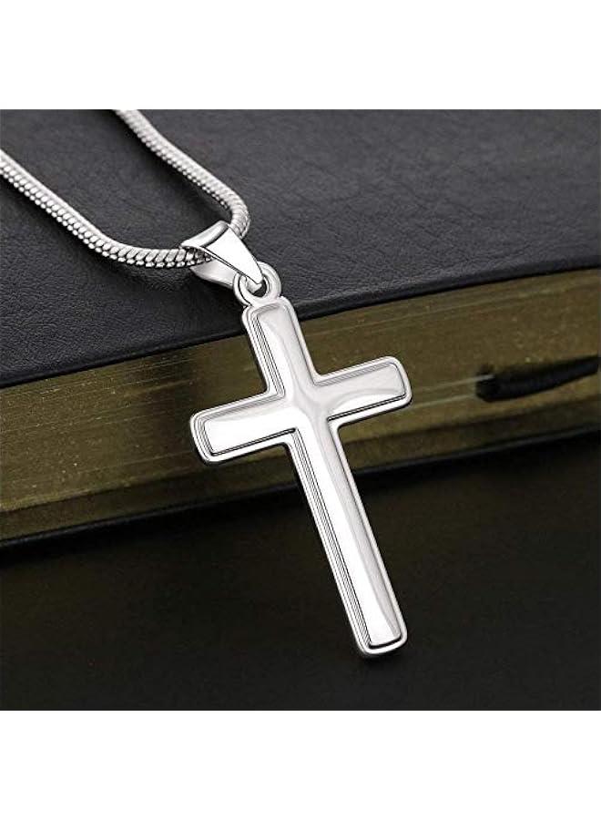 Arabest FG Mall To My Son From Mom and Dad, Mother and Son Necklace, Birthday Gift For Graduation,  Faith Cross Necklace Present - Image 5