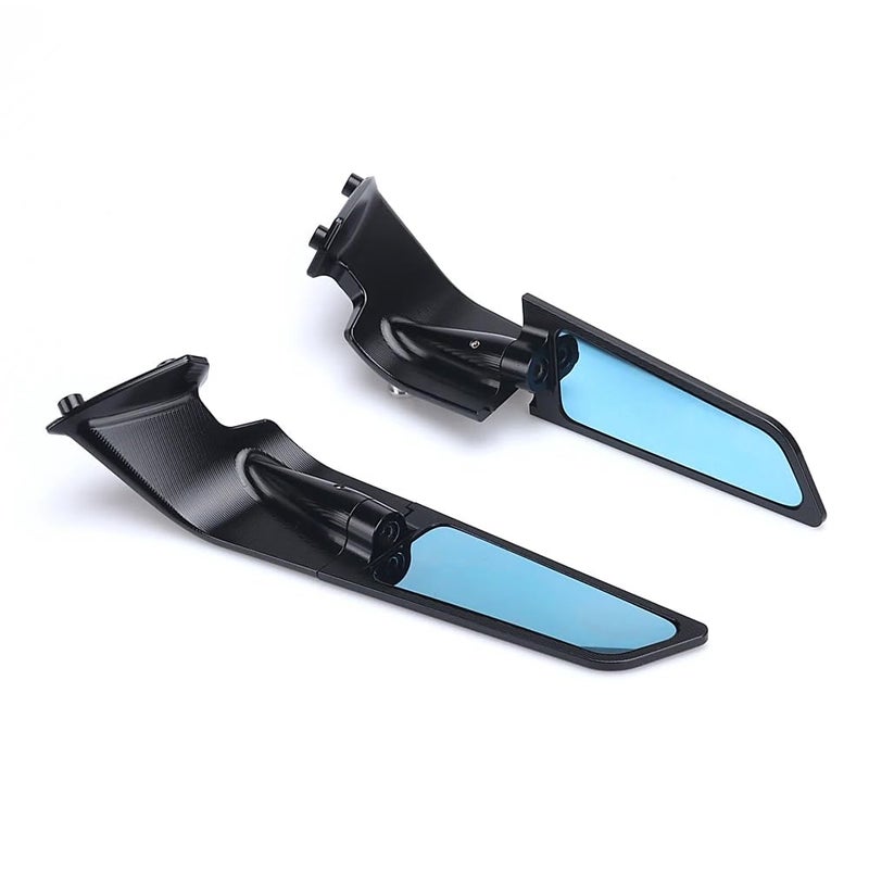 Motorcycle Blue Lenses Wing Rearview Mirrors Adjustable Rotating Side Mirrors Fits for Ducati Panigale 1199 1199S 1199S Tricolore 899 ABS Motorcycle Modified Rear View Mirrors