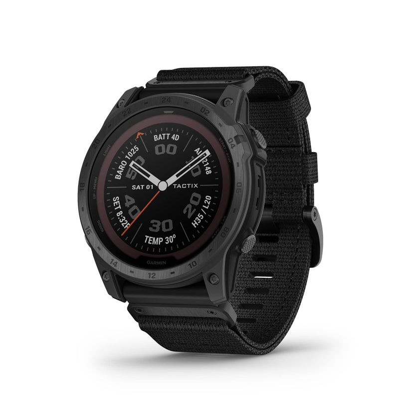 GARMIN ساعة GPS تكتيكية متينة من جارمن tactix 7، إصدار برو، مزودة بقدرات شحن بالطاقة الشمسية وحزام نايلون - Image 1