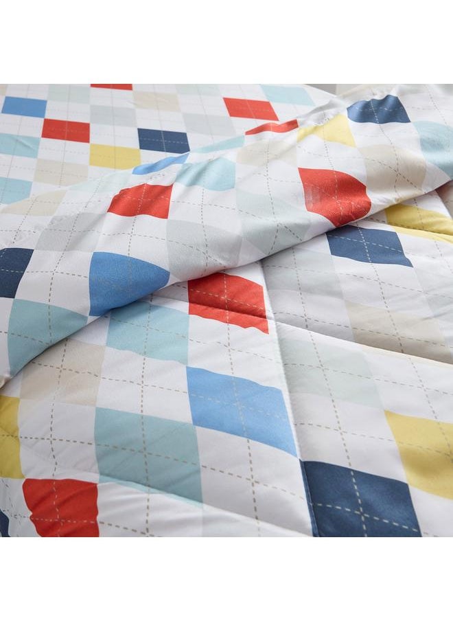 Home Box - Nora Plaid Microfibre Single Reversible Comforter - 135x220 cm - Image 1
