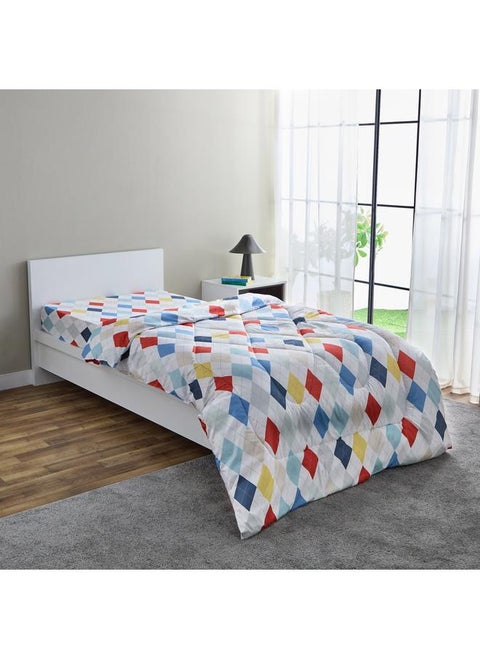 Nora Plaid Microfibre Single Reversible Comforter - 135x220 cm