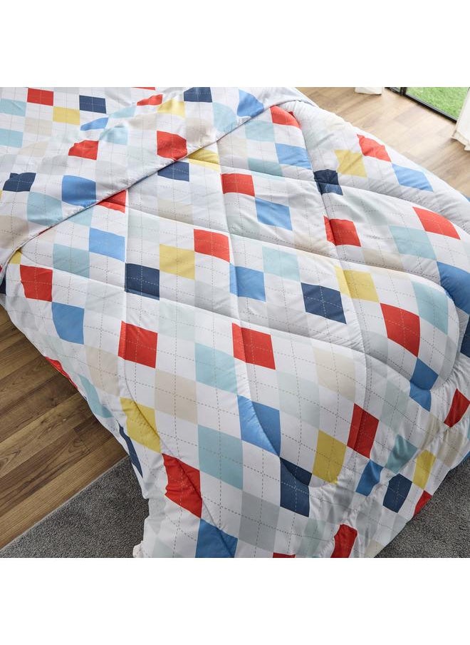 Home Box - Nora Plaid Microfibre Single Reversible Comforter - 135x220 cm - Image 1