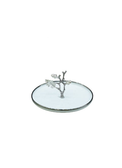 WB-1503 Cake Plate  With Stand Silver