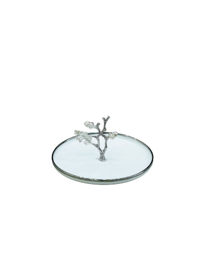 SIDDIQ WB-1503 Cake Plate  With Stand Silver 