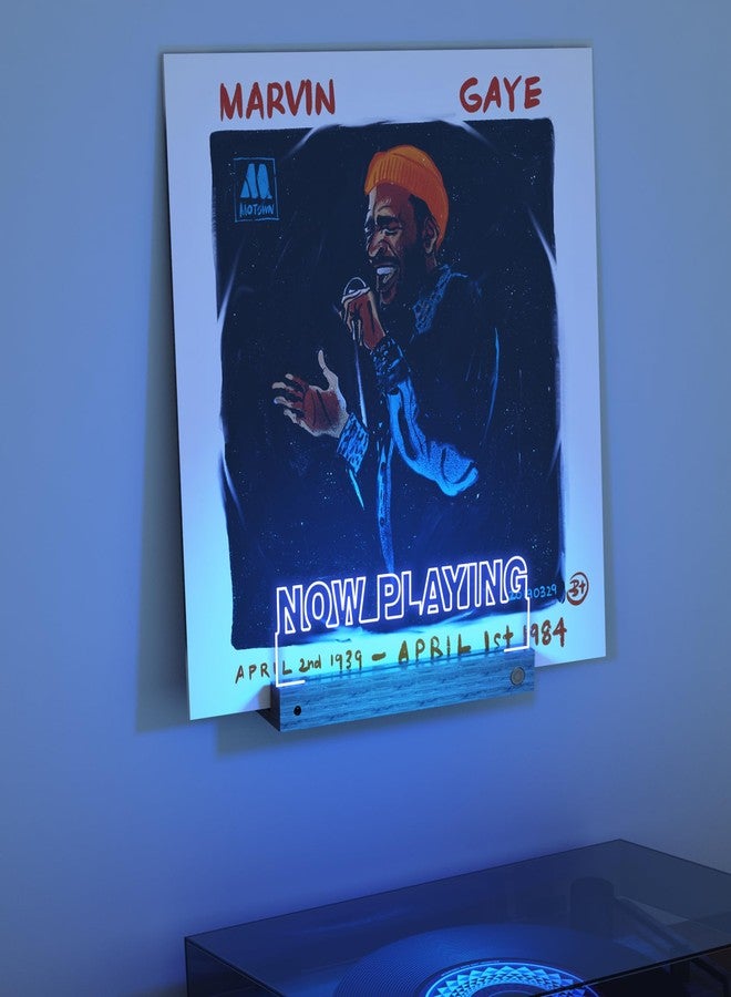 CoolGift Mart Light up Now Playing Vinyl Record Stand (Rectangular Wall Mount - 16 Color) - Image 1