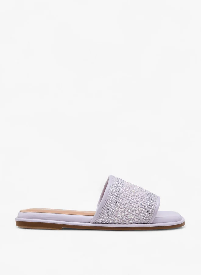 ليتل ميسي Girls Embellished Slip-On Flat Sandals