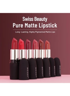 Swiss Beauty Swiss Beauty Pure Matte Creamy Lipstick | Non-drying, Highly pigmented Lipstick | Shade- Berry, 3.8gm|  - Image 2