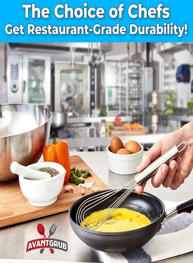 Avant Grub Chef Grade, Non Scratch 10" Flat Bottom Whisk. Best Stainless Steel Roux Whisks for Deglazing Pans. Perfect Metal Hand Whip for Cooking Soup. Whisking Spatula Tool Is a Great Kitchen Accessory or Gift - Image 2