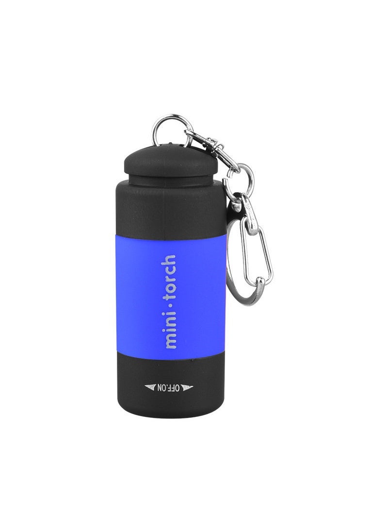 Factory USB rechargeable keychain light strong light Childrens household plastic small flashlight portable mini flashlight Dark blue