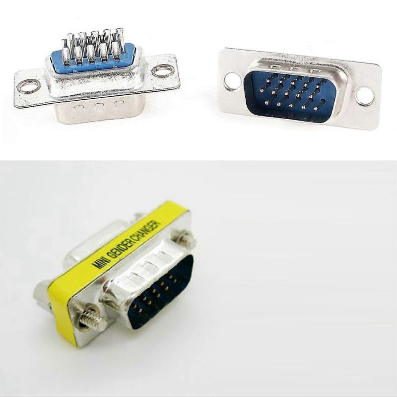 DB15 Connector 2-Piece Set Yellow Silver 15 Pin Male VGA Plug - Core Soldered Wire Three-Row Design Serial Socket for Communication Applications - Image 5