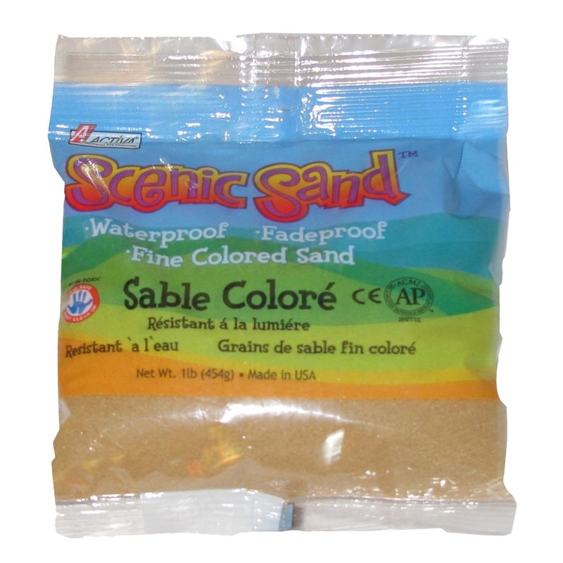 Activa Light Brown Scenic Colored Sand, 1lb (454g) | Vibrant, Fine Grain Colorfast Sand for Arts & Crafts - Image 1