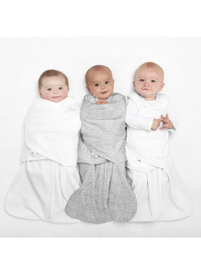 Halo Baby Sleeping Bag Swaddle, 1.5 Tog Sleepsack, 100% Cotton, White Sleeping Sack For Newborn Babies, Easy Zip Access Nappy Change, Wearable Blanket Grow Bag, Boys And Girls, 0 - 3 Months