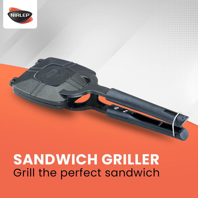 Nirlep Nonstick Gas Sandwich MakerGriller G10 Aluminium Black - Image 2
