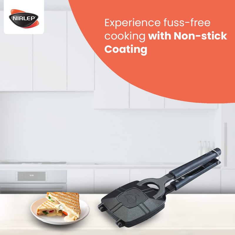 Nirlep Nonstick Gas Sandwich MakerGriller G10 Aluminium Black - Image 3