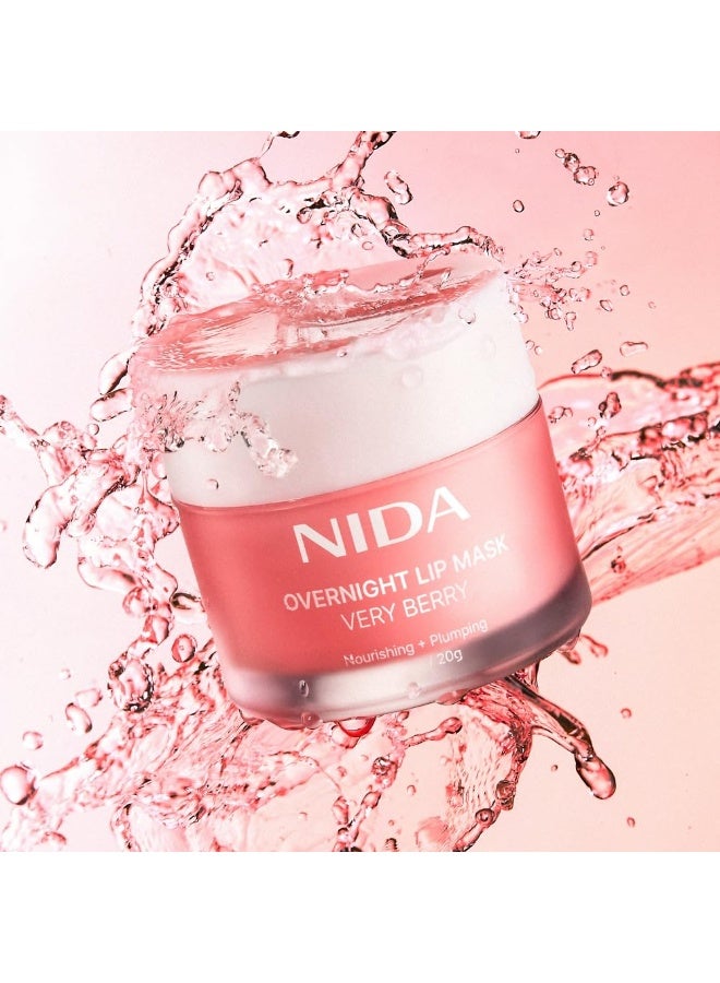 NIDA Overnight Lip Mask - Very Berry | Intense Hydration & Plumping Sleeping Mask for Dry, Chapped Lips | 0.7 oz., 20g - Image 5
