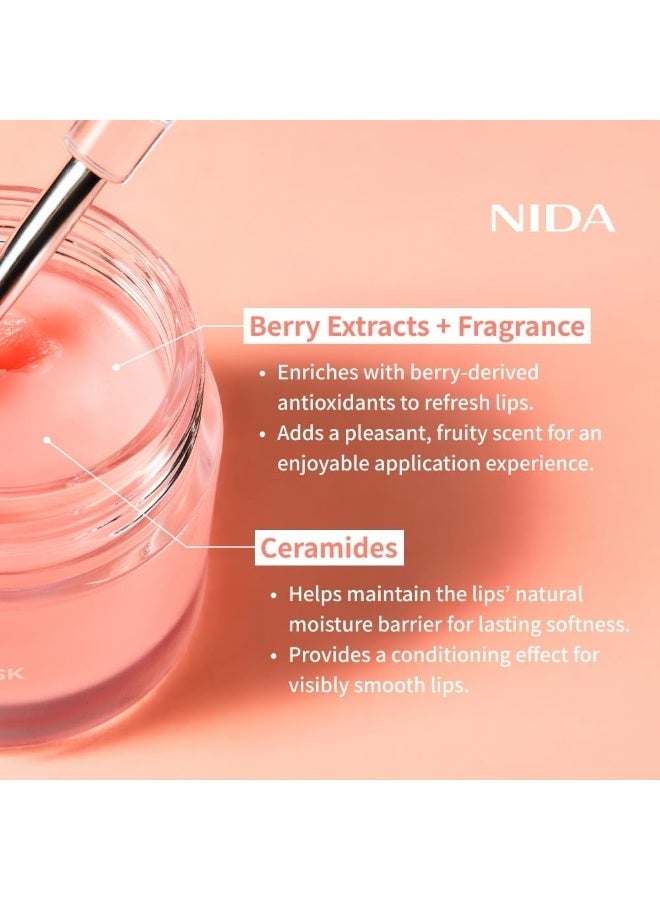 NIDA Overnight Lip Mask - Very Berry | Intense Hydration & Plumping Sleeping Mask for Dry, Chapped Lips | 0.7 oz., 20g - Image 3