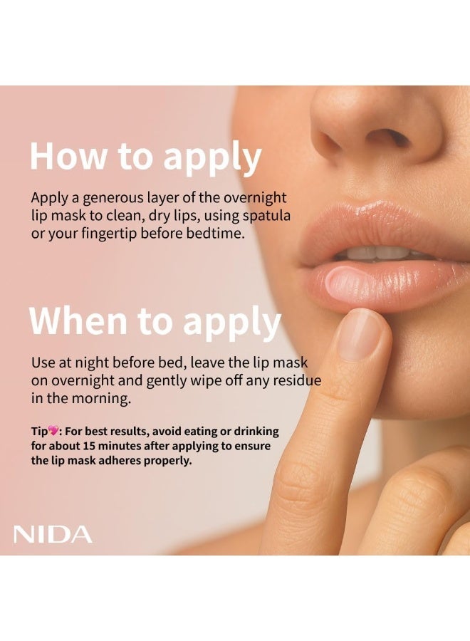 NIDA Overnight Lip Mask - Very Berry | Intense Hydration & Plumping Sleeping Mask for Dry, Chapped Lips | 0.7 oz., 20g - Image 4