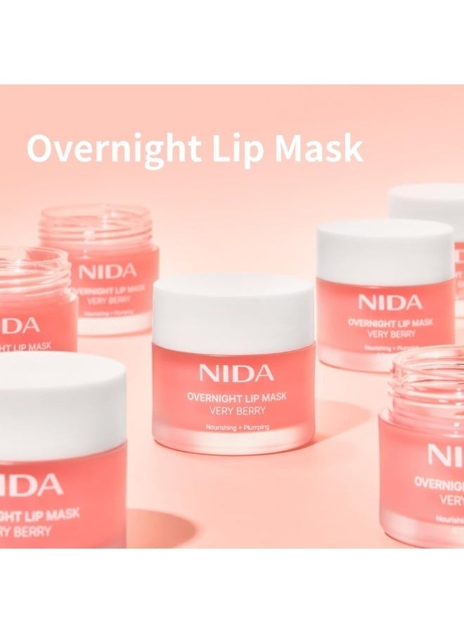 NIDA Overnight Lip Mask - Very Berry | Intense Hydration & Plumping Sleeping Mask for Dry, Chapped Lips | 0.7 oz., 20g - Image 2