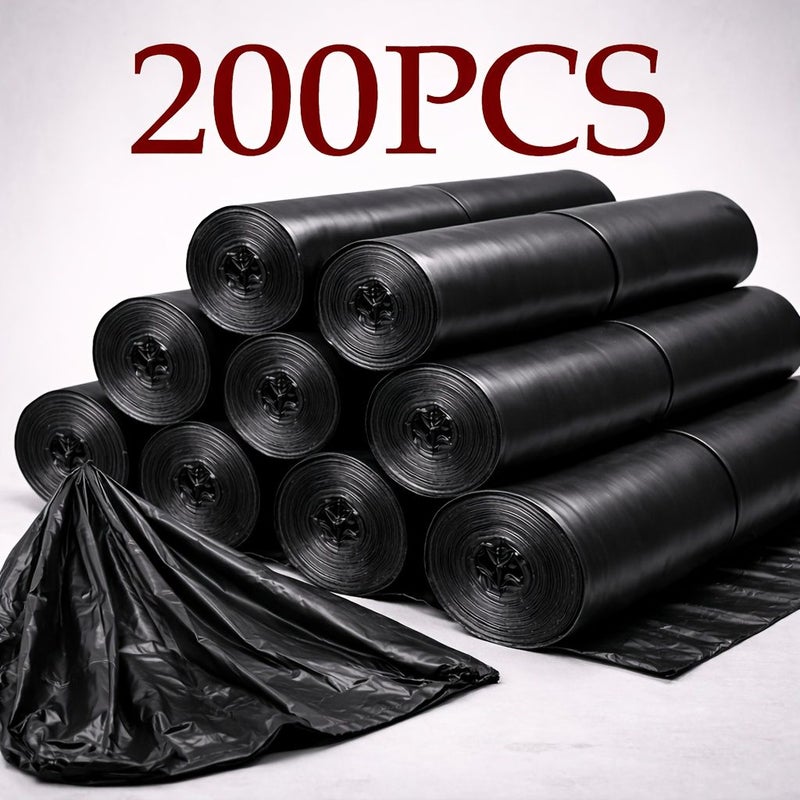 200 Heavy Duty Leak Proof Odor Blocking Drawstring Garbage Bags For Kitchen Bathroom Office Outdoor Use - Image 1