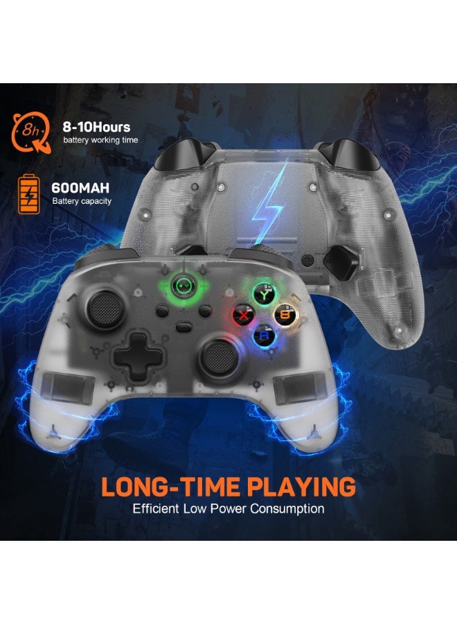 general Classic Gamepad LinYuvo KC06 Wireless Gaming Controller for Switch / Android / iOS / PC with Colorful Light, Metal Joystick, 6-Axis Gyro, Turbo Function, Dual Vibration, Wake-Up Function, Motion Control, Adjustable Dual shock, Self-Programming Macro, 600mAh Battery - Image 5