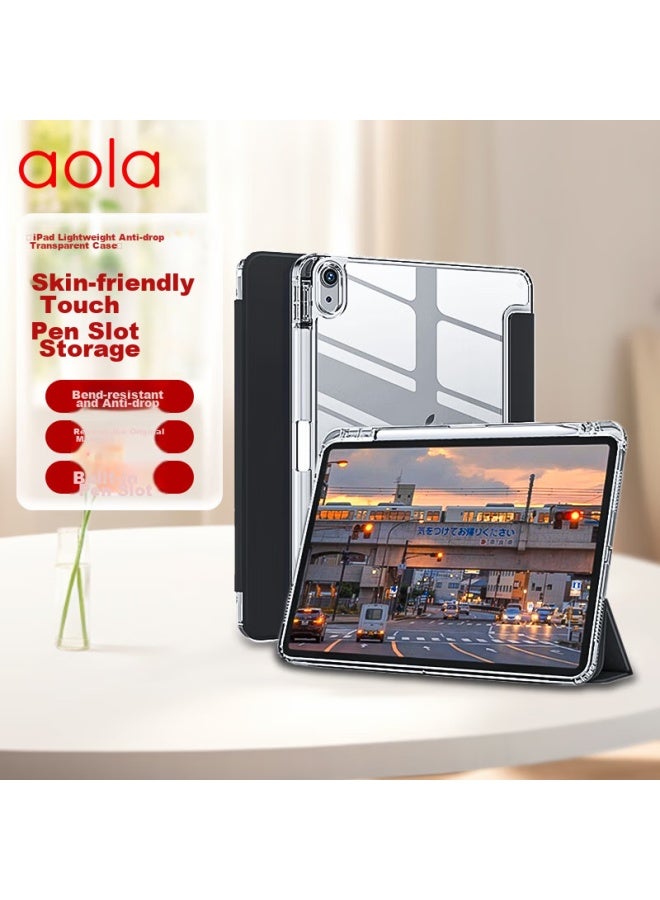 Australian Wave Aolang Ipad 10th Generation 10.9-inch Protective Case, Transparent With Pencil Holder, Full Coverage Anti-bend Anti-drop Stand Case For Apple Tablet - Image 1