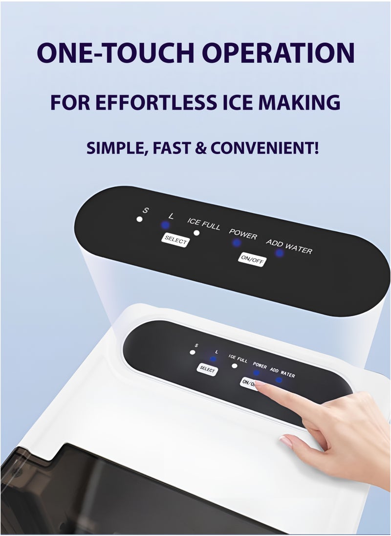 Toshionics Electric Ice Maker Machine with  Ice Scoop Automatic Countertop Ice Bullet Cube Self-Cleaning Ice Maker 9 Cubes in 6 Minutes Portable Small Ice Machine for Home Office Kitchen Bar Party Coffee Shop Cafes Restaurants Easy to Operate Compact and Convenient to Use  - Image 4