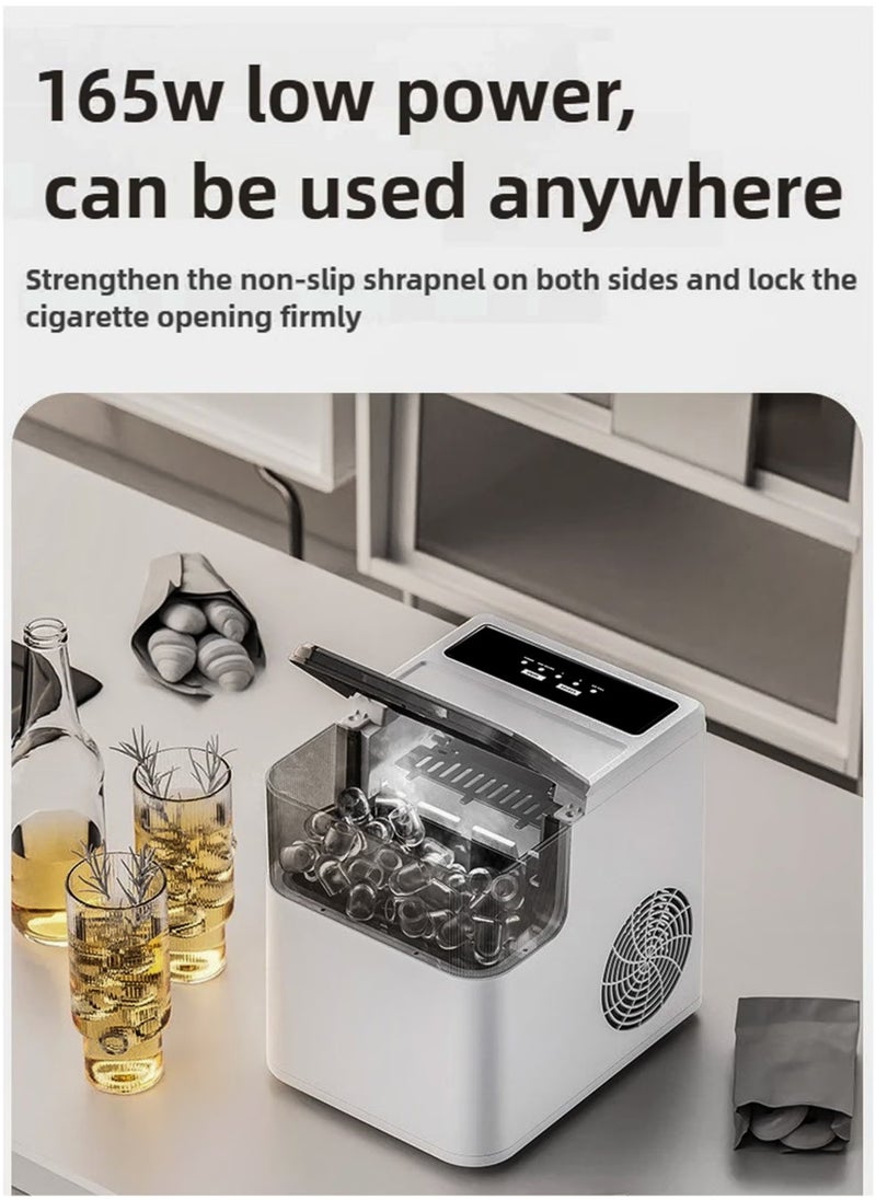 Electric Ice Maker Machine with  Ice Scoop Automatic Countertop Ice Bullet Cube Self-Cleaning Ice Maker 9 Cubes in 6 Minutes Portable Small Ice Machine for Home Office Kitchen Bar Party Coffee Shop Cafes Restaurants Easy to Operate Compact and Convenient to Use