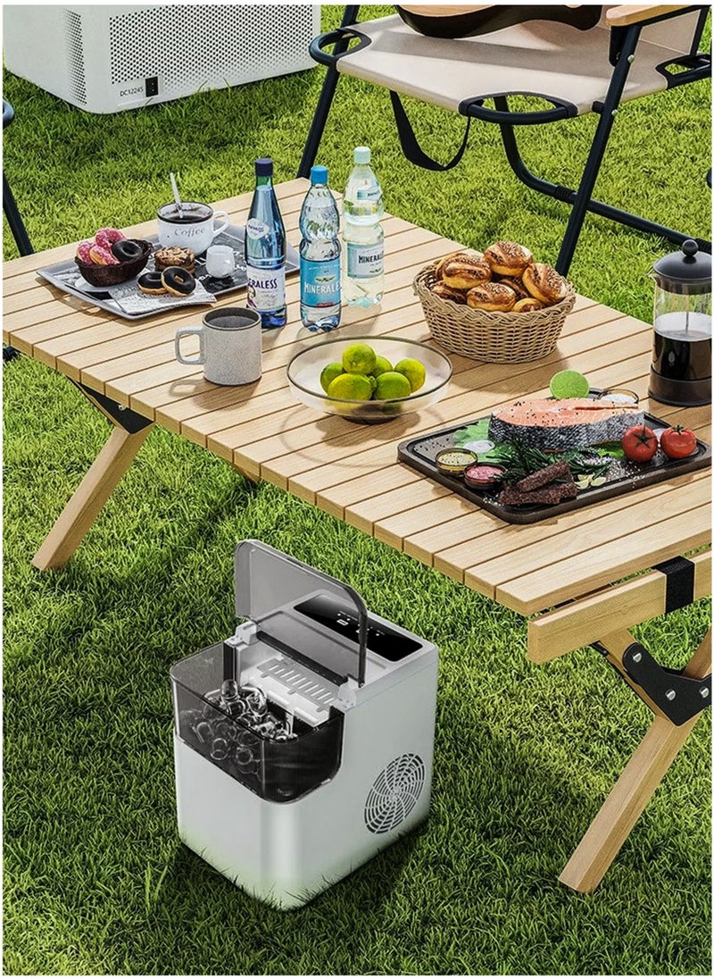 Electric Ice Maker Machine with  Ice Scoop Automatic Countertop Ice Bullet Cube Self-Cleaning Ice Maker 9 Cubes in 6 Minutes Portable Small Ice Machine for Home Office Kitchen Bar Party Coffee Shop Cafes Restaurants Easy to Operate Compact and Convenient to Use