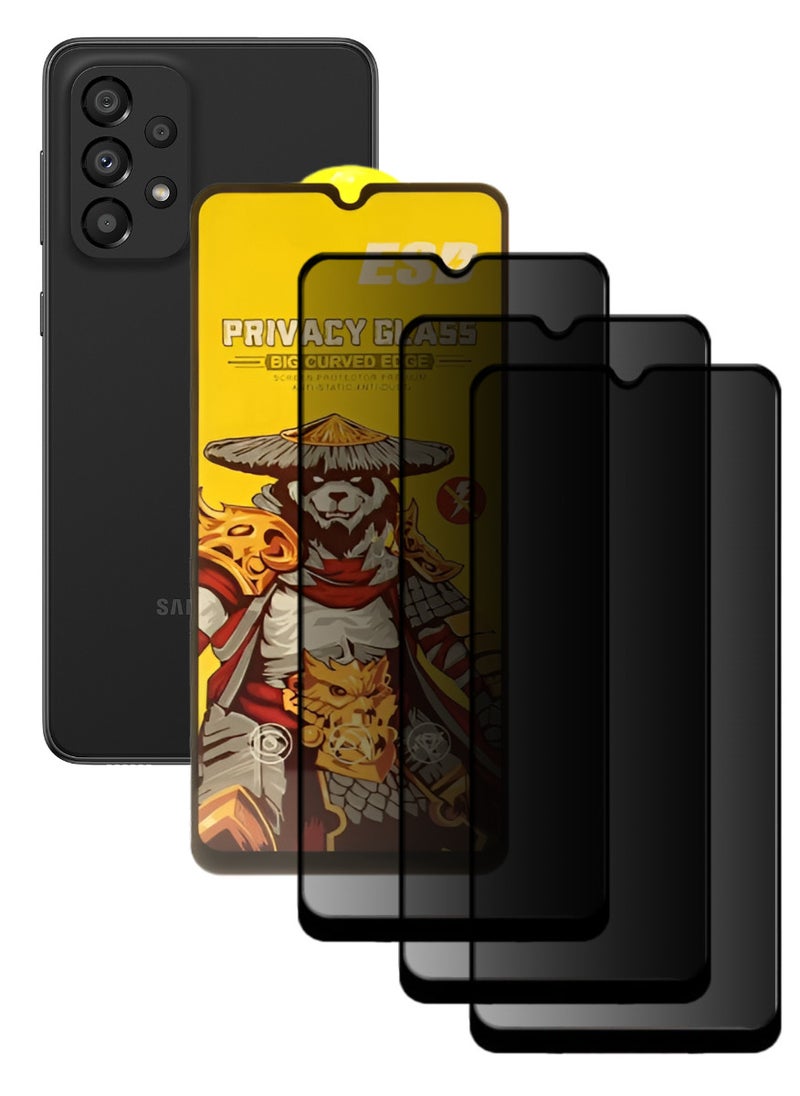 ESD 3 Pieces Tempered Dustproof Privacy Glass Screen Protector Compatible For Samsung Galaxy A33 5G - Image 1