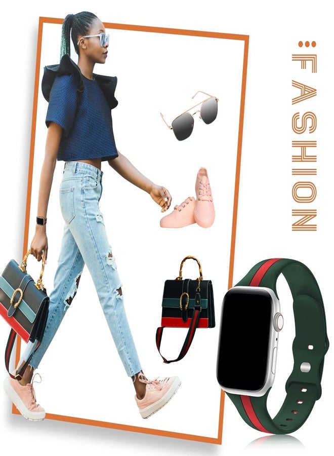 Seizehe Designer Sport Band Compatible with Apple Watch iWatch Bands 38mm 40mm 41mm 42mm 44mm 45mm 46mm 49mm Men Women,Soft Silicone Strap Wristbands for Apple Watch Series 11/10/9/8/7/6/5/4/3/2/1/SE/Ultra 2 - Image 5